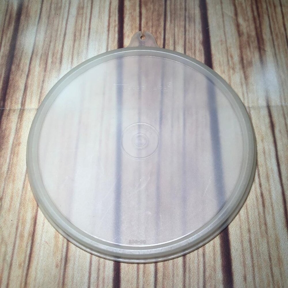Vintage Tupperware #238-30 Clear Round Replacement Storage Lid with B Tab